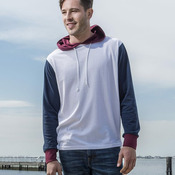 Dean Peached Jersey Colorblocked Hooded Long Sleeve T-Shirt